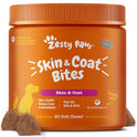 Zesty Paws Omega 3 Alaskan Fish Oil Chew Treats for Dogs - with AlaskOmega for EPA & DHA Fatty Acids - Hip & Joint Support + Skin & Coat Chicken Flavor (90 Soft Chews)