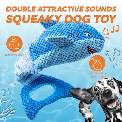 LEGEND SANDY Large Squeaky Dog Toys to Keep Them Busy, Interactive Plush Dog Toy,Crinkle Tug of War Dog Chew Toy for Small, Medium, and Large Dogs