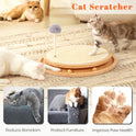 LMUGOOS Cat Scratcher, Cat Natural Sisal Scratching Pad, Kitten Interactive Toy with Ball Track Spring Ball for Chasing Hunting Mental Physical Exercise Puzzle
