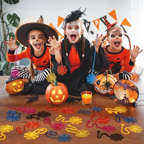 30 Pcs Sticky Spider Web Sticky Hands for Kids Bulk Halloween Party Favors Decorations,Spider Webs for Classroom Prizes,Back to School Goodie Bags Stuffers Pinata Stuffers for Boys Girl