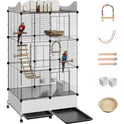 Encrypted Bird Cage Large Bird Cages 57-Inch, Top Storage Space, Bottom Splash Guard with Essential Bird Supplies – Durable & Spacious Aviary – Budgies & Cockatiels