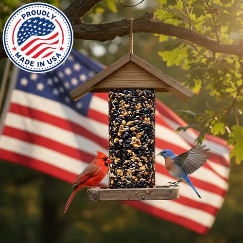 Hot Pepper Bird Seed Cylinders with Hole – Spicy Birdseed to Reduce Squirrels – Bird Seeds for Outside Wild Birds – No Mess Birdseed – Hot Birdseed with No Filler – All Natural, USA Made (4" x 7.75")