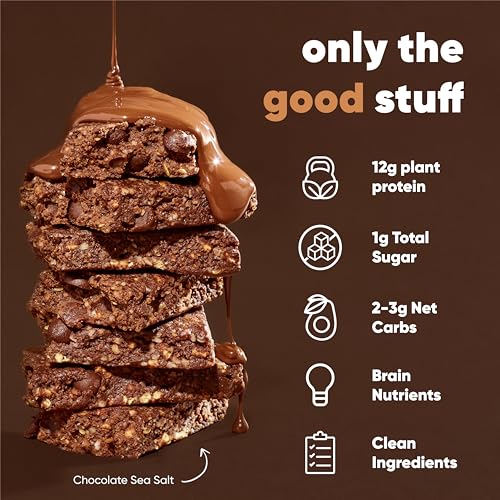 IQBAR Clean Plant Protein Bars - Chocolate Lovers Variety - 12 Count - Keto, Vegan, High Fiber, Gluten and Dairy Free, Low Sugar Snack - Brain and Body Nutrients for Focus, Energy, Meal Replacement