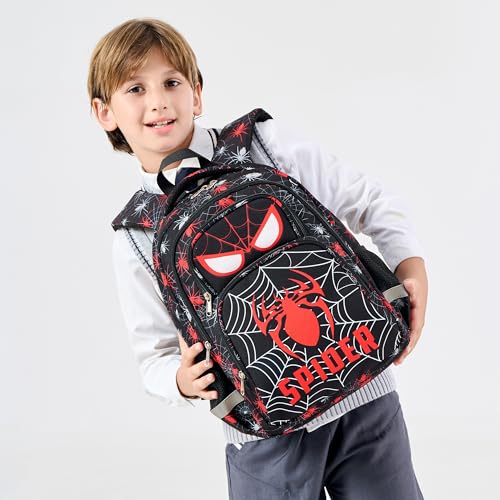 abshoo Cute Spider School Backpack For Boys Elementary Kindergarten Kids School Bag (Spider Black)