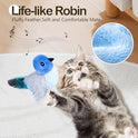 Migipaws Interactive Flapping Bird Cat Toys with Rod, clamp, Elastic String and Catnip, Automatic Chirping Toys for Indoor Cats to Chase, Hanging Feathers for Kitten to Self Play,Rechargeable(Blue)