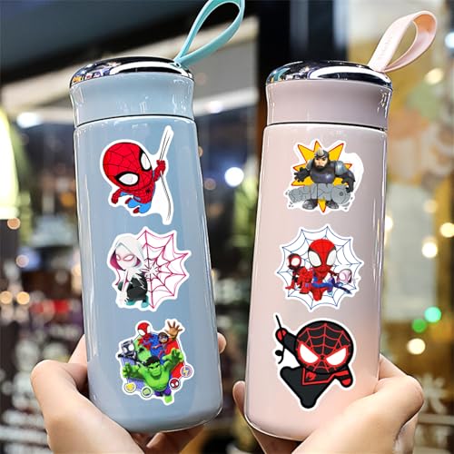 50pcs Cartoon Spider-Man Stickers for Kids,Lovely Hero and His Amazing Friends Vinyl Waterproof Decal for Water Bottle Laptop Toy Sticker for DIY Decorate Bumper Hat Party Supplies Kids Teens Gifts