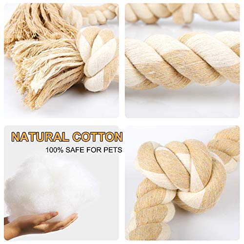 Fida Dog Rope Toys for Large/Medium Aggressive Chewers, Tough Cotton Chew Toy, 3 Feet 5 Knots Indestructible, Tug of War Dog Pull Rope Teeth Cleaning