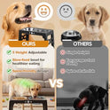 Jovrun Elevated Dog Bowls for Medium Large Size Dogs, Non-Slip Dog Feeder with 1*Stainless Steel Dishes & 1*Slow Feeder Bowl, 5 Heights Adjustable Raised Bowls to 3.15″-8.66″-9.84″-11.02″-12.2″