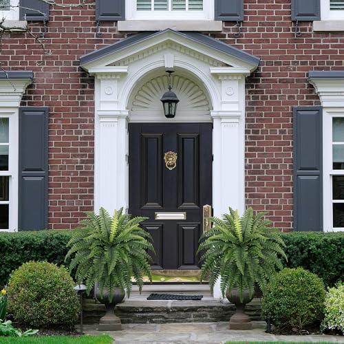 FOREST PRINCE 35" Fake Ferns Artificial Boston Ferns for Outdoors 4-Pack | UV-Resistant, Low Maintenance & Pet Friendly, 39 Fronds Each, Large Bushes Plants, Garden, Porch & Patio Decor