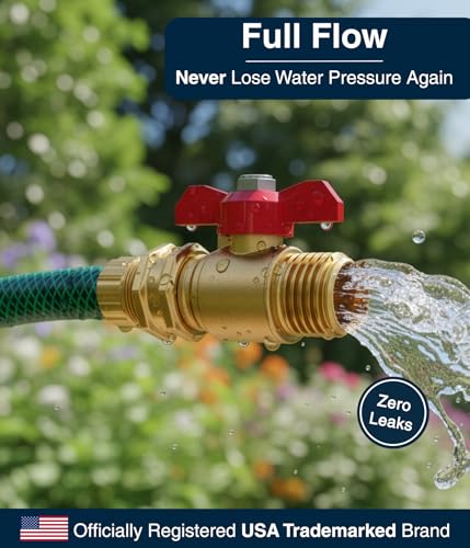 DBR Tech® Garden Hose Shut Off Valve 3/4" Brass | Full Flow & Heavy Duty | 2026 Edition