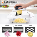 8 Blade All-in-1 Vegetable Chopper Mandoline Slicer with Container, Food Chopper, Onion Chopper, Veggie Cutter for Salad, Kitchen Gadgets Accessories Essentials, White
