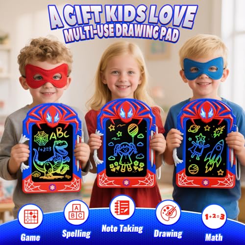 Cool LCD Writing Tablet with Web Stylus & Web Grip–Fun Doodle Board for Kids, Colorful Drawing Pad Toys Birthday Gifts for 3 4 5 6 7 8 10 Year Old Boys Girls Toddler Age 3-4 4-6 6-8 8-12,Outdoor Toys