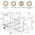 Delamu 2-Tier Multi-Purpose Bathroom Under Sink Organizers and Storage, Stackable Kitchen Pantry Organization, Pull Out Medicine Cabinet Organizer with Movable Dividers, White, 2 Pack