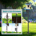 Heavy Duty Bird Feeder Pole - 75" Adjustable Birdhouse Stand Outdoor, Anti-Tip Stakes & Stable Mount for Smart Camera Birdfeeder,Bluebird House, Bird Buddy, Birdfy