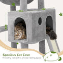 Globlazer Heavy Duty Cat Tree, 70 inch Sturdy Cat Tree for Indoor Cats Extra Large Cat Tower with Scratching Post, Hammock, Cat Condo for Adult Cats Kittens, F70 Pro, Light Grey