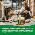Pork Chomps Roasted Pork Skin Dog Chews, 6 Inch Rib Shapes, 10 Count, Pack of 1 - Long-Lasting Treats for Dogs - High Protein, Rawhide-Free, Low Fat, Healthy & Delicious Chews