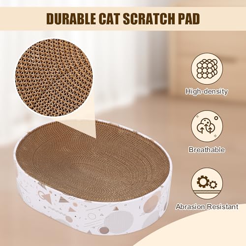 Oval Sturdy Cat Scratching Cardboard Pad Breathable Cat Scratch Pad, Cat Scratching Cardboard for Indoor Cats, Furniture Protecter