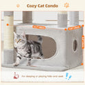 Taoqimiao Cat Tree,38.2-Inch Cat Tower for Indoor Cats,Suitable for Kittens with Luxurious cat condo with Adjustable Baskets and Luxurious Perch Light Gray MS029SW