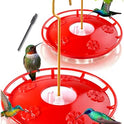 eWonLife Hummingbird Feeders for Outdoors, 2 Pack 16 oz Leak-Proof Dish-Style Humming Bird Feeder with Built-in Ant Moat, 5 Bee Proof Feeding Ports, Easy Clean, BPA Free Plastic, Hanging Garden Decor