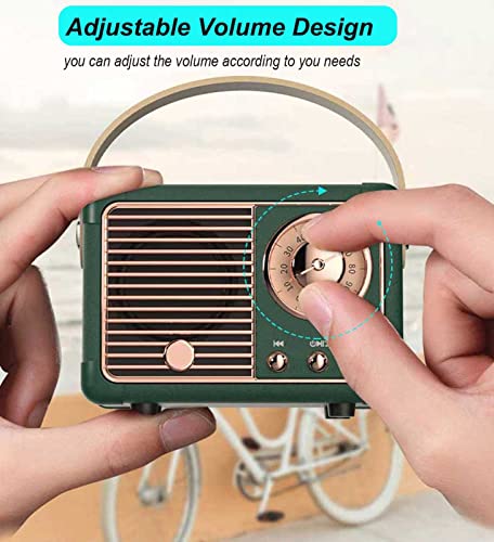 Dosmix Retro Bluetooth Speaker, Vintage Decor, Mini Wireless Bluetooth Speaker, Cute Old Fashion Style for Kitchen Desk Bedroom Office Party Outdoor Accessories for iPhone Android (Green)