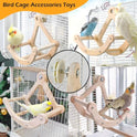 Bird Perch Toy, Interactive Rocking Parakeet Toys and Perches, Wooden Exercise Wheel Cockatiel Toys, Intelligence Puzzle Birds Enrichment Toy for Parrot, Bird Cage Accessories Perch for Budgies Conure
