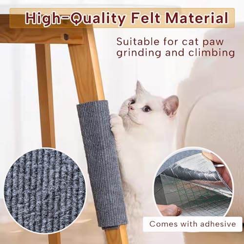 KEYIDE Self-Adhesive Cat Scratch Wall Climber, Wall Cat Scratcher Mat for Indoor Cats Kitten Trimmable Carpet Corner Protector 78.7"x15.8" (Beige)