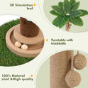 Woochpet Cat Scratching Post 35'' Tall Cat Scratcher Tree Tower Scratching Posts for Indoor Cats with Cat Toy Mouse Hole and Interactive Wooden Ball for Kittens Adults Cats