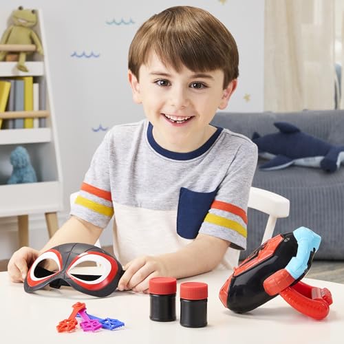 Spidey and his Amazing Friends Marvel Water-Webs Miles “Spin” Morales Electronic Bubble Slinger Role Play Set with Mask, Super Hero Toys for Kids, Ages 3+ ( Exclusive)