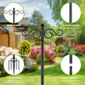 RCUICA Double Shepherds Hooks for Outdoor,2 Pack 90 Inch Bird Feeder Pole with 5 Prongs Base,Heavy Duty Shepherds Hook,Suitable for Garden in Hanging Flower Basket,Lantern,Bird Nests (90 Inch)