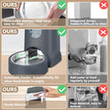 Automatic Cat Feeder and Water Dispenser with Stainless Steel Bowl Dog Gravity Food Feeder and Waterer for Small Medium Pets Puppy Kitten 1 Gallon x 2