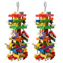 RUBY.Q 2 Pack Large Parrot Toy, 20in Bird Parrot Toy, Multicolored Natural Wooden Bird Chewing Toys for Large Macaws, African Grey and a Variety of  Parrots
