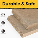 Conlun Cat Scratcher Cardboard with Wood Frame, 3-in-1 Vertical & Horizontal Scratching Pad, Reversible Cat Scratch Board, Durable Furniture Protector for Kittens & Small Cats