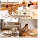 Cat Scratch Puzzle Enrichment Box, Large Solid Wood Construction Cat Nail File Enrichment Box with Sandpaper Inside, Cat Nail File Box Stress Free Alternative to Clippers and Grinders(No Bell Ball)