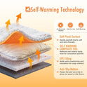 WanpeeGoo Self Warming Cat Bed, Heated Cat Bed, 2.0 Upgraded Thermal Foil Heating Pad, Plush Self-Heating Pet Mat for Crate, Floor, with Removable Washable Cover, Non-Slip, 15"x19"