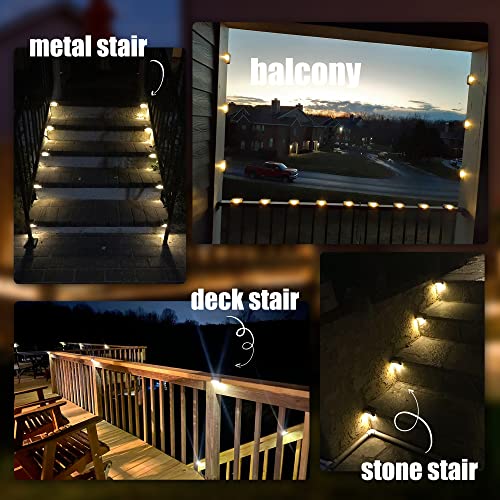 SOLPEX Solar Deck Lights Outdoor 16 Pack,Step Light Waterproof,Warm White | Led Solar lights for Outdoor Stairs,Step,Fence,Yard,Patio and Pathway