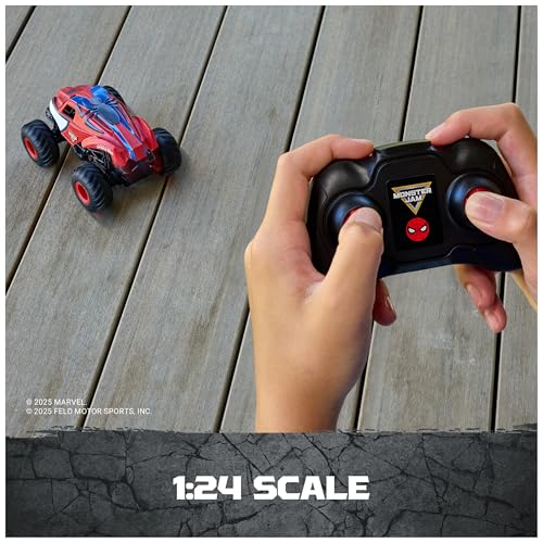 Monster Jam, Marvel The Amazing Spider-Man RC Monster Truck, 1:24 Scale, Kids Toys for Boys and Girls Ages 4 and up