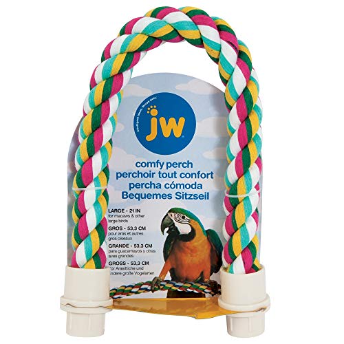 JW Pet Comfy Perch For Birds Flexible Multi-color Rope, Large - 21" Length