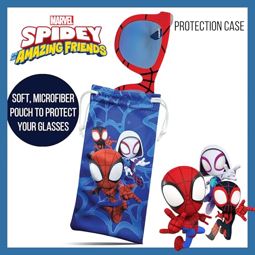 ARKAID Marvel Spidey and Friends Sunglasses Stylish, Comfortable & Durable UV-Protective Boys Spider-Man Glasses With Soft Carrying Case - Officially-Licensed Spiderman Gifts for Boys
