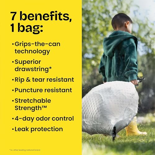 Glad ForceFlex Tall Kitchen Drawstring Trash Bags, 13 Gal, Fragrance Free, 110 Ct (Package May Vary)