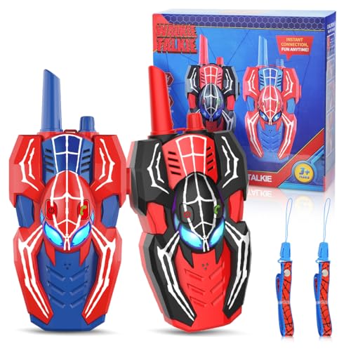Spider Hero Walkie Talkies for Kids – 2 Pack Indoor & Outdoor Toys for Boys Ages 3-8, Birthday Gift for Children, Fun Two-Way Radios for Playtime & Adventures