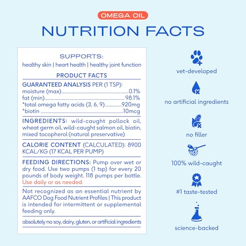 Native Pet Omega 3 Fish Oil for Dogs & Cats – Wild Alaskan Salmon Oil for Dogs Skin and Coat, Supports Joints, Heart & Shedding – Fast-Absorbing Omega 3 6 9 Liquid Supplement – 8oz