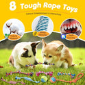 Zeaxuie 25 Pack Luxury Dog Chew Toys for Puppy, Dog Toys with Ropes, Treat Ball and Squeaky Puppy Toys for Teething Small Dogs