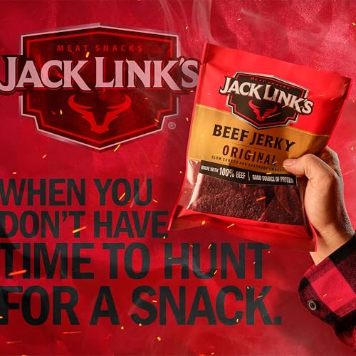 Jack Link's Beef Jerky Half Pounder - Original - Made with 100% Real Beef - Ready to Eat Real Meat Protein Snacks - 10g Protein per Serving - 8 oz Large Jerky Bag