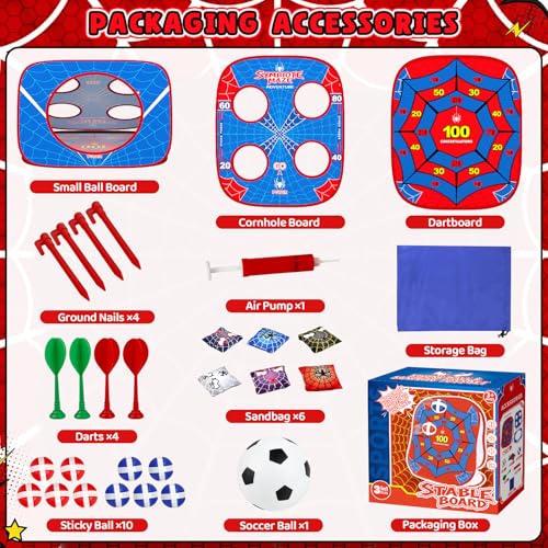 Spider Bean Bag Toss Game, Cornhole Board Outdoor Toys for Kids Age 4-12 | Outdoor Toys for Toddlers, Family Party Activity, Yard Backyard Beach Lawn Camping Game, Christmas Birthday Gift for Boys
