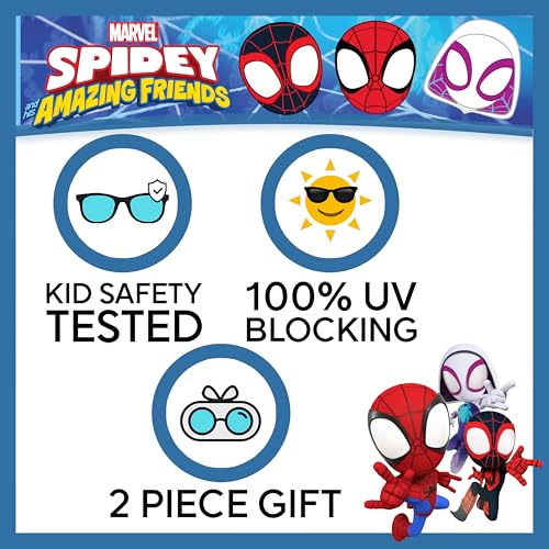 ARKAID Marvel Spidey and Friends Sunglasses Stylish, Comfortable & Durable UV-Protective Boys Spider-Man Glasses With Soft Carrying Case - Officially-Licensed Spiderman Gifts for Boys