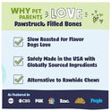 Pawstruck Large 5-6” Filled Dog Bones Variety Pack - Peanut Butter, Cheese & Bacon, Beef Flavors - Made in USA, Long Lasting Stuffed Femur Treat for Aggressive Chewers - Pack of 3, Packaging May Vary
