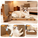 Goosheep Cat Scratching Post, 3-in1 Scratching Board for Indoor Cats, 2PK 22in L-Shaped Cat Scratcher with 1PK Cardboard Box Scratch Pad, Cats Scratch Furniture Protector with Feathered Toy