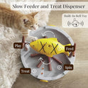 PetPals Cat Slow Feeder, Treat Dispenser - Interactive Cat Puzzle Toy for Small Pets & Kittens, Mental Stimulation Pet Food Feeding Toy, Dry Food Dispensing Cat Toy