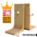 Value 2-Pack 23.6 Inch L-Shaped Cardboard Cat Scratcher, Dual Use (Vert/Horiz) Scratch Pad with Toy Balls, Wall-Mountable Furniture Protector Cat Scratchers for Indoor Cats