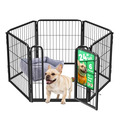 FXW Homeplus Unleashed Indoor Dog Playpen - Stress-Free and Safe Play, Heavy Duty 24 Inch 6 Panels Dog Pen for Puppy and Small Dogs, Black│Patented
